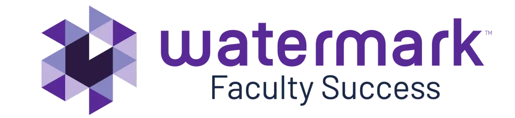 Watermark logo with Watermark purple text and Faculty Success black text