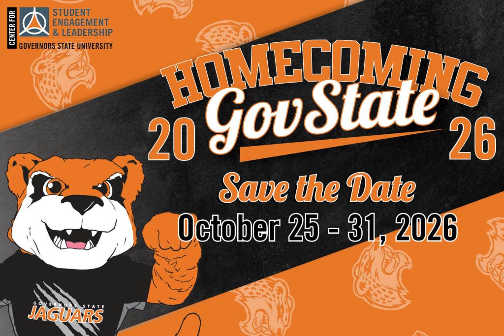 GovState Homecoming 2026 graphic with Jax, "Save the Date: October 25-31."