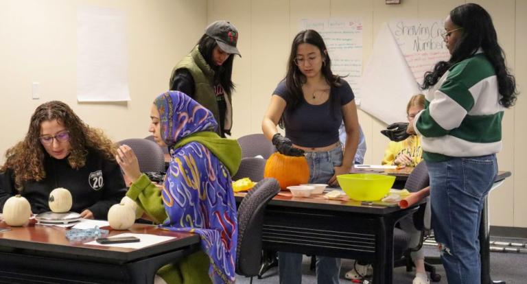 Five CEHD students in a classroom