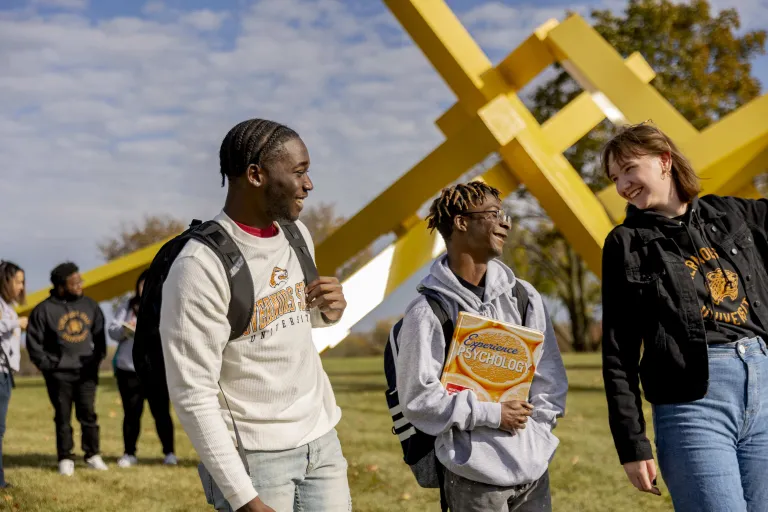 Group of students walking outdoors