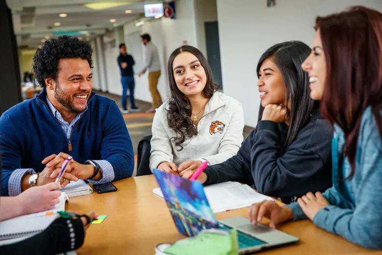 Group of students studying indoors