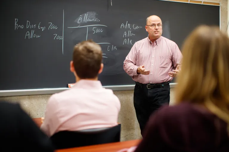 Professor teaching class