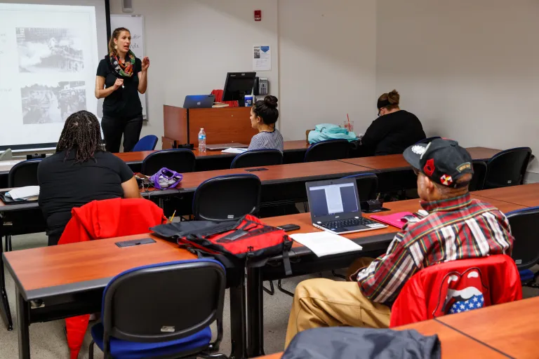 Professor teaching Anthropology and Sociology class