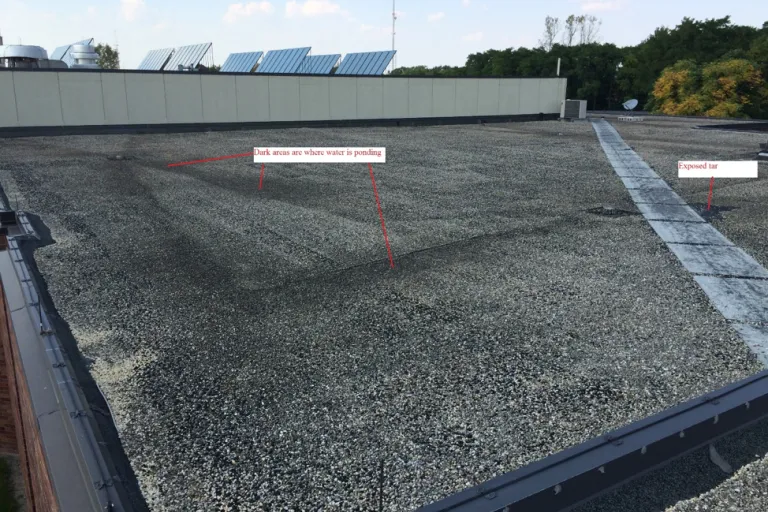Excessive Ponding on "A" Roof 