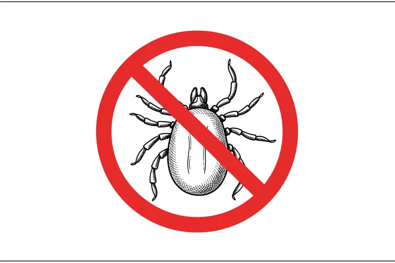 Pest with red diagonal line logo