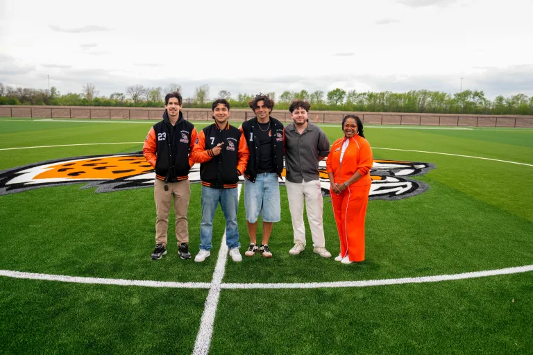 A picture of the Soccer Filed During the Ribbon Cutting Ceremony.
