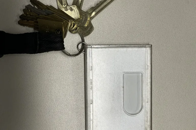 Keychain with access card