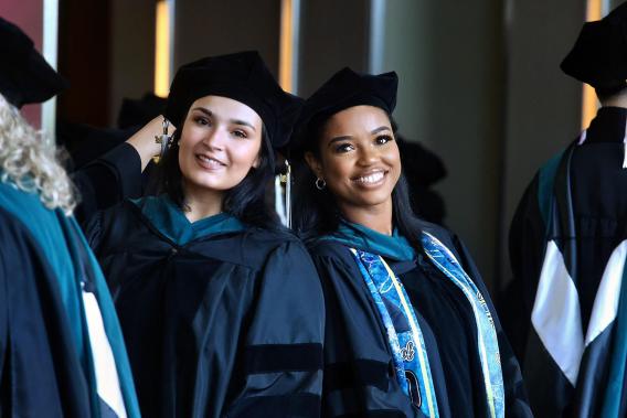 Female graduates in commencement