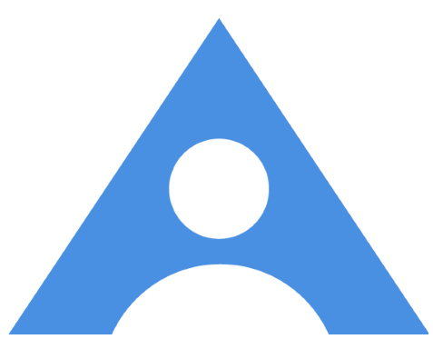 Blue letter A with circle in middle