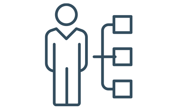 Icon: Person figure with three connected squares.