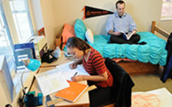 Students in dorm room