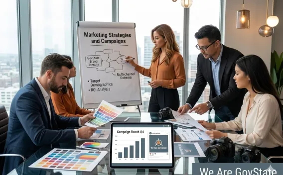 marketing team working on a campaign