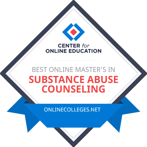 Best Online Master's in Substance Abuse Counseling badge