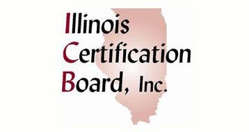Illinois Certification Board, Inc. logo on a state outline.