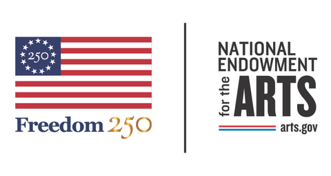 Freedom 250 logo and National Endowment for the Arts logo.